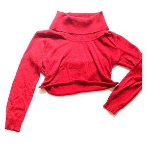 Michael Kors Cropped Red Sweater